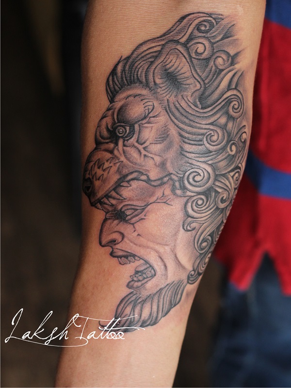 Lion mandala tattoo By Laksh Tattoo Studio Art by Mahesh Ogania.