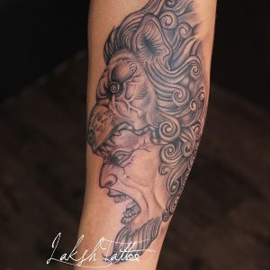 Lion Tattoo by Laksh Tattoo Studio calangute Goa.