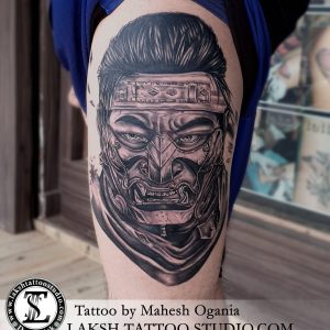 Samurai Portrait Tattoo by Mahesh Ogania